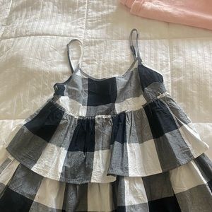 URBAN plaid and ruffle dress